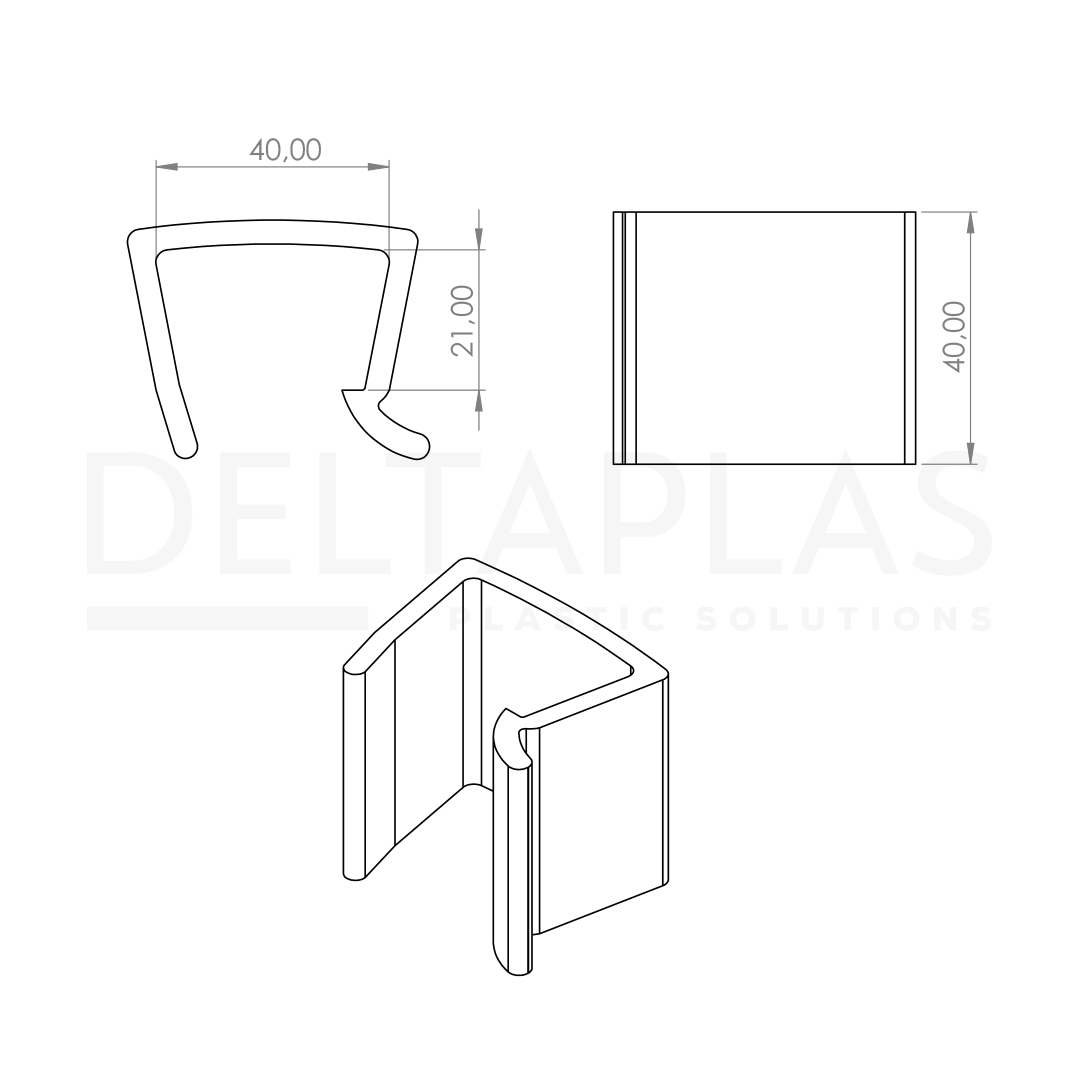 Baza Üst Tabla Maşa 40 mm