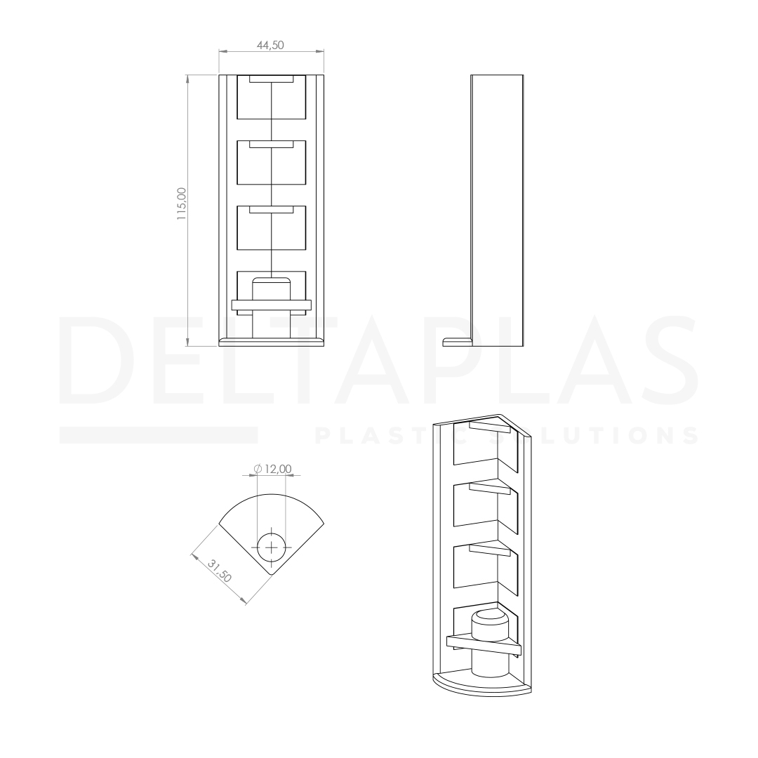 Plastik Orta Köşebent 11,5 cm