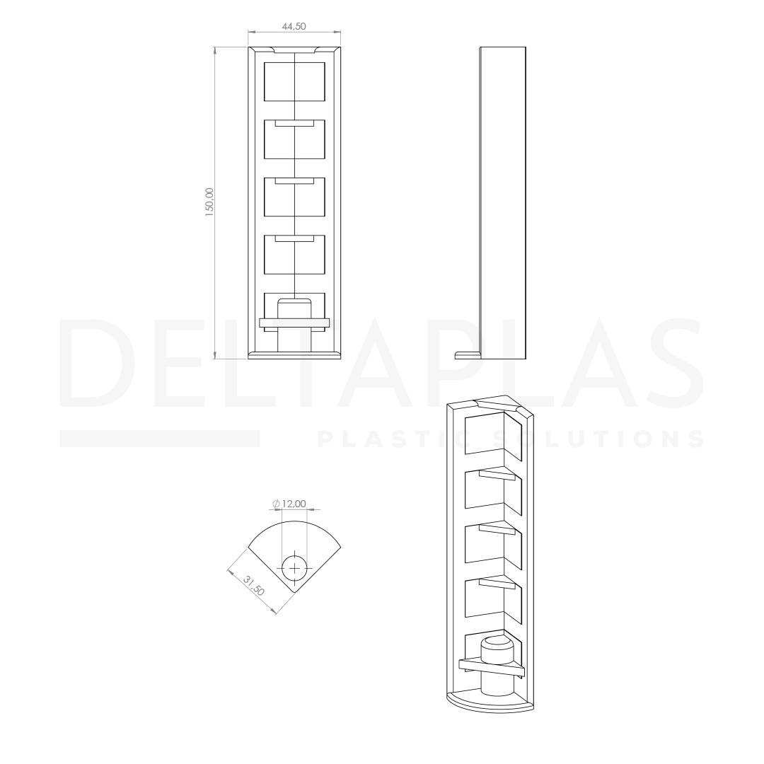 Plastik Orta Köşebent 15 cm