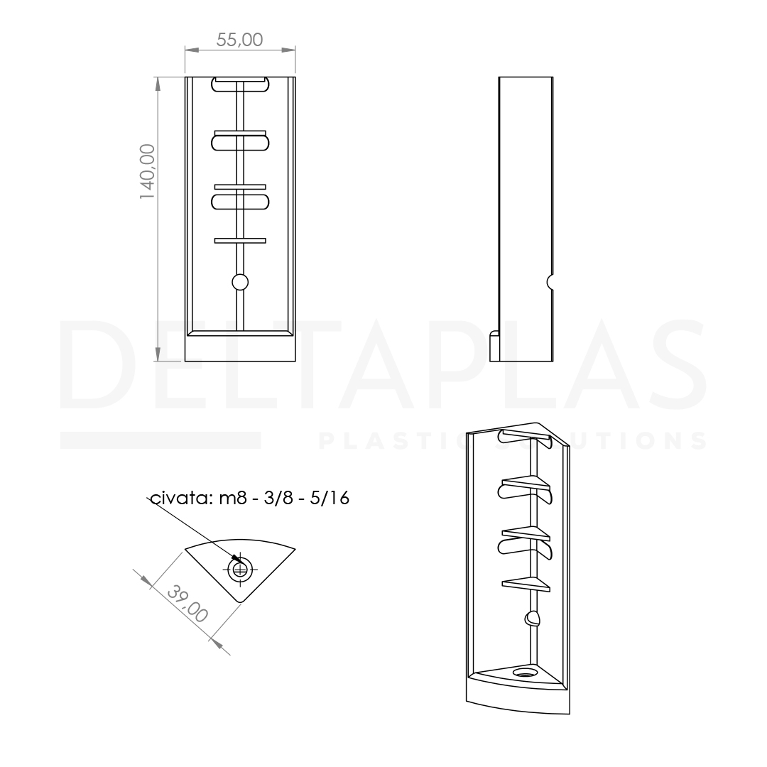 Plastik Somunlu Köşebent 14 cm